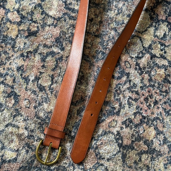 Madewell Medium Perfect Leather Belt - Brown & Gold - Picture 5 of 7